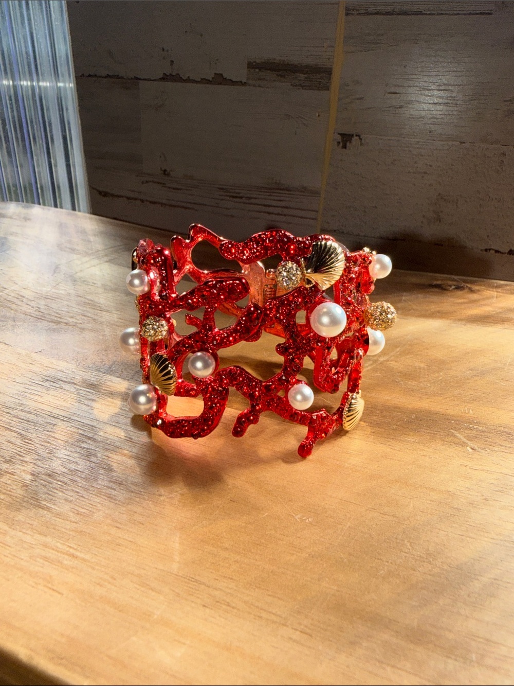 Betsey Johnson Mermaid Jewels Coral Reef Cuff Bracelet